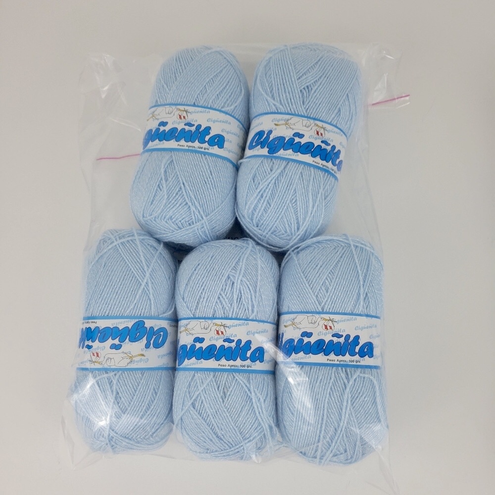Cigueñita  Light Blue Bundle Of 5 Peruvian Yarn